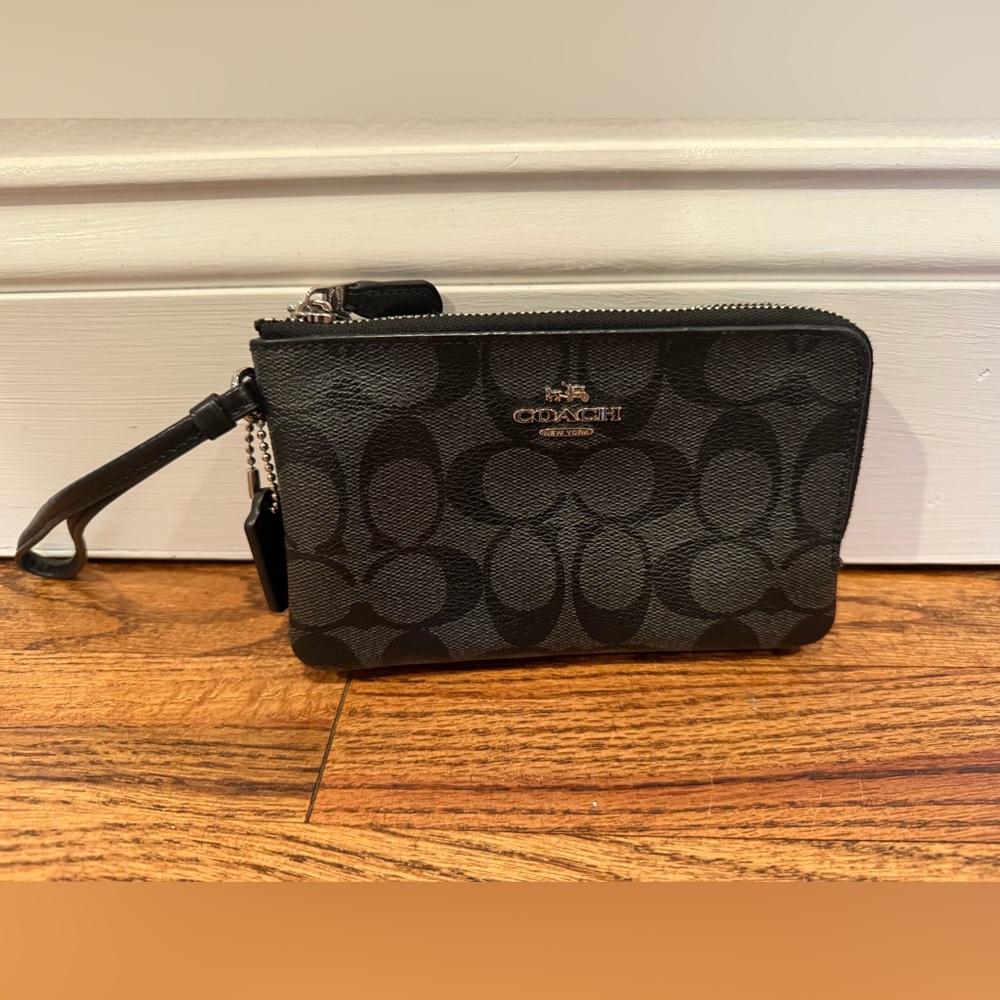 Coach double zipper wristlet